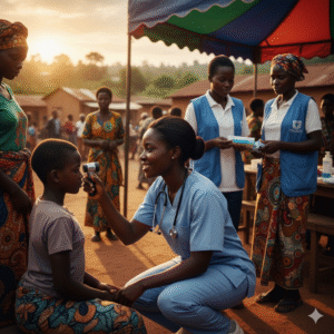 medical practitioner providing assistance