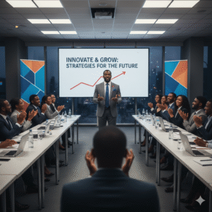 business man giving speech